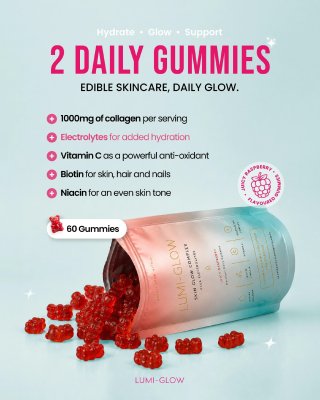 LUMI-GLOW Marine Collagen Gummies (60 stk per pakke)