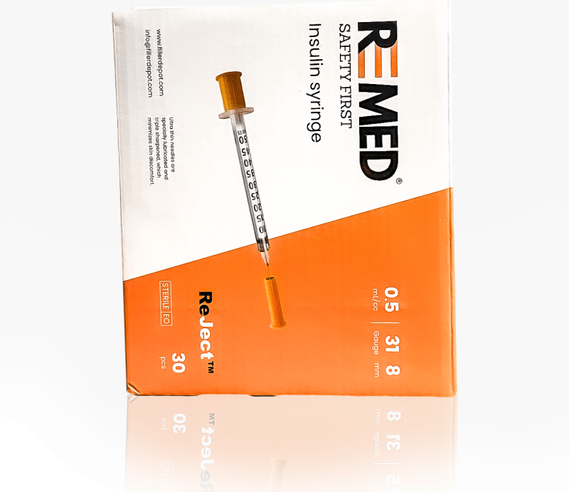 Insulin spryte  - ReJect 100u 31G 8mm - 30 stk