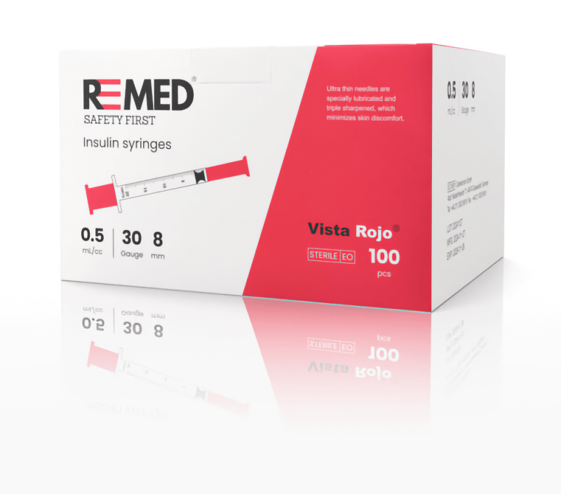 Insulinspryter 0,5ml (30g 8mm) 100-pakning